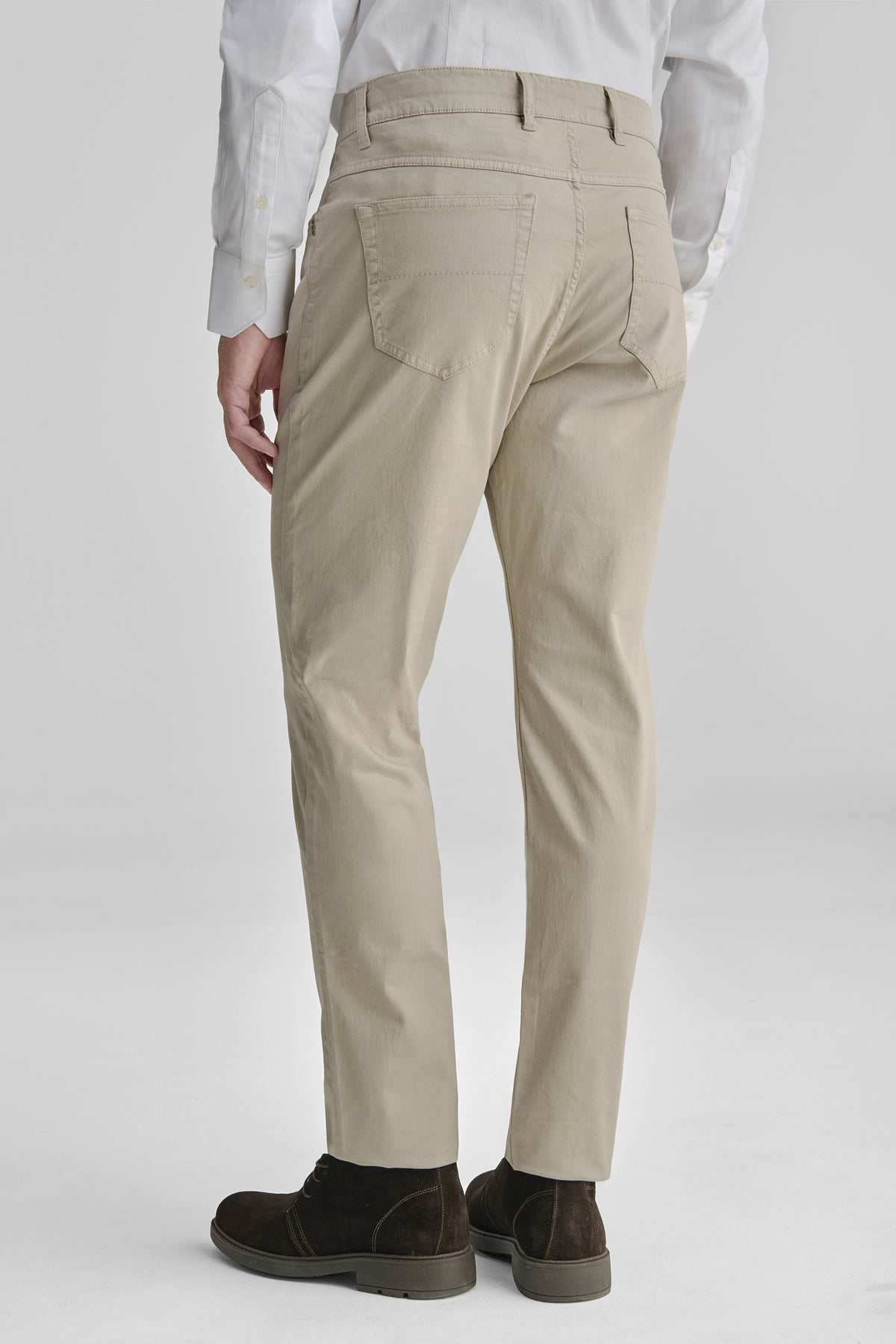 Pantaloni 5 tasche in cotone twill uomo-3