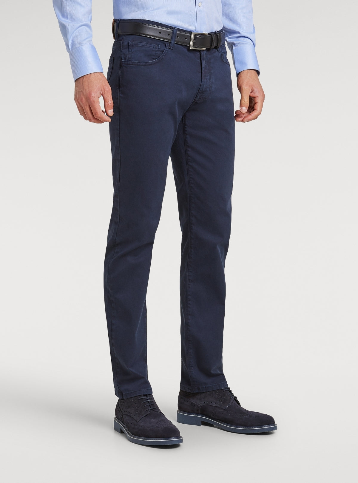 Pantaloni 5 tasche in cotone twill uomo-0