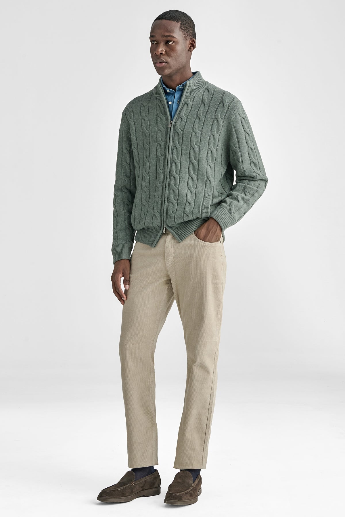 Pantaloni 5 tasche in velluto uomo-1