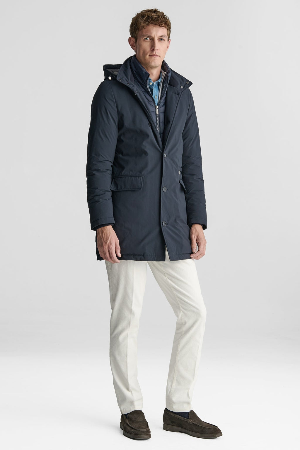 Giubbino lungo con gilet imbottito-1