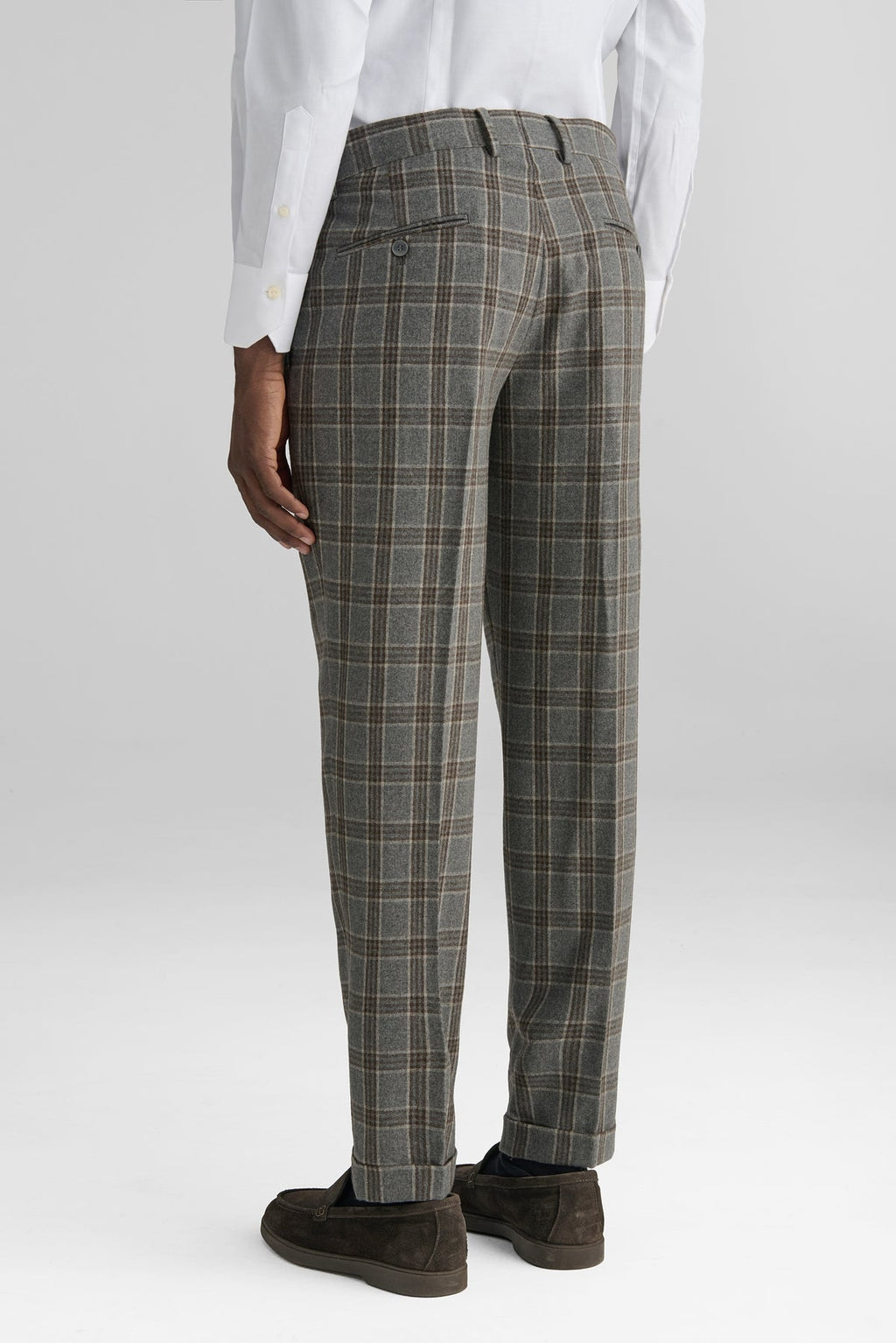 Pantalone a quadri in misto lana-3
