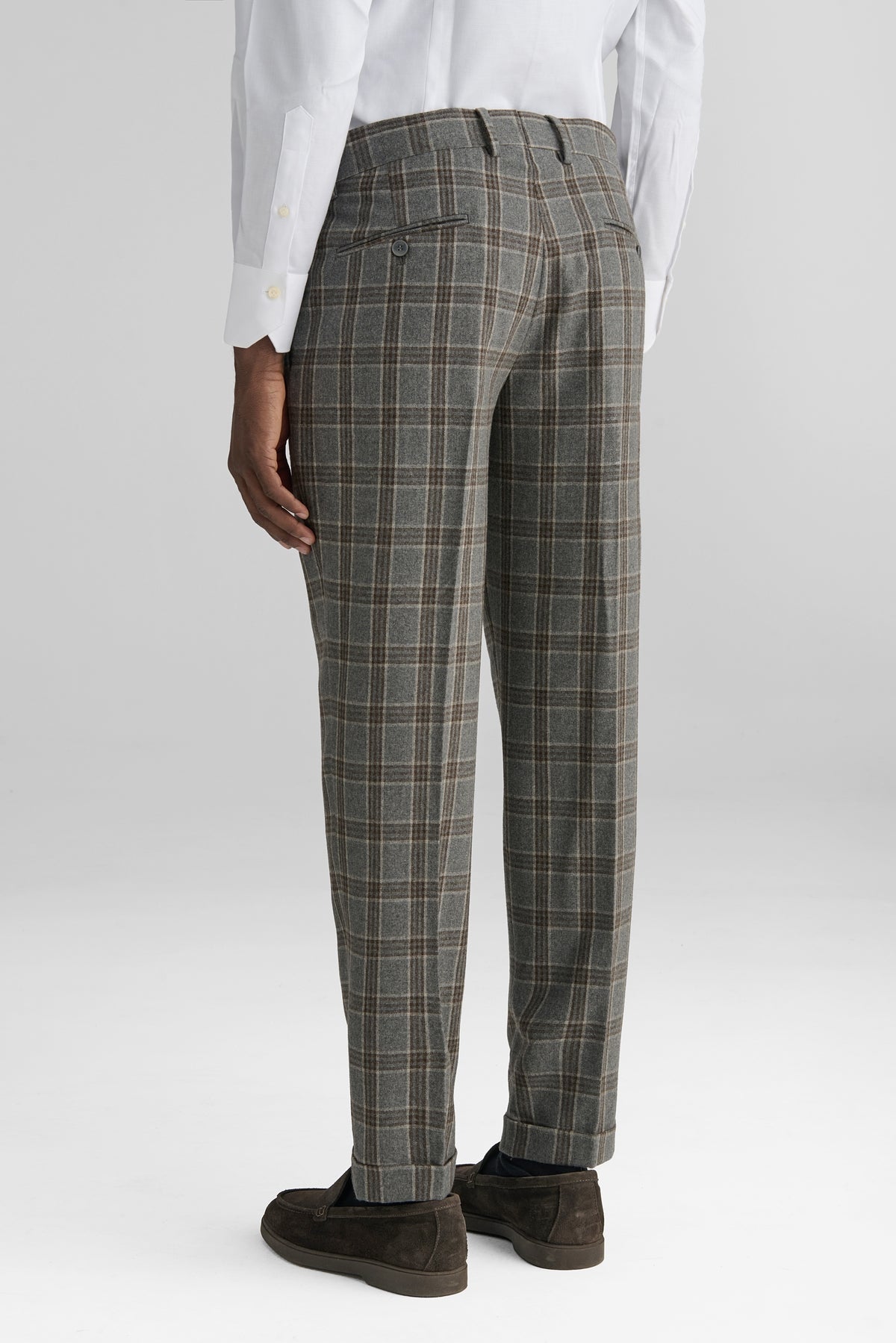 Pantalone a quadri in misto lana-3