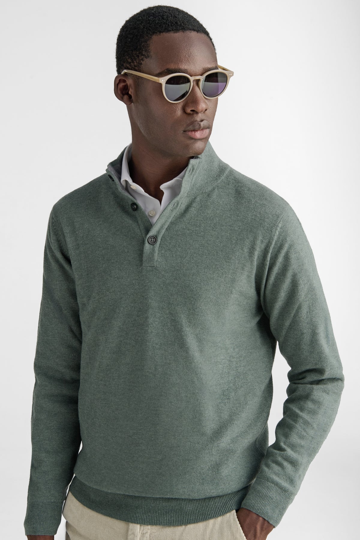 Half button in lana cashmere-0