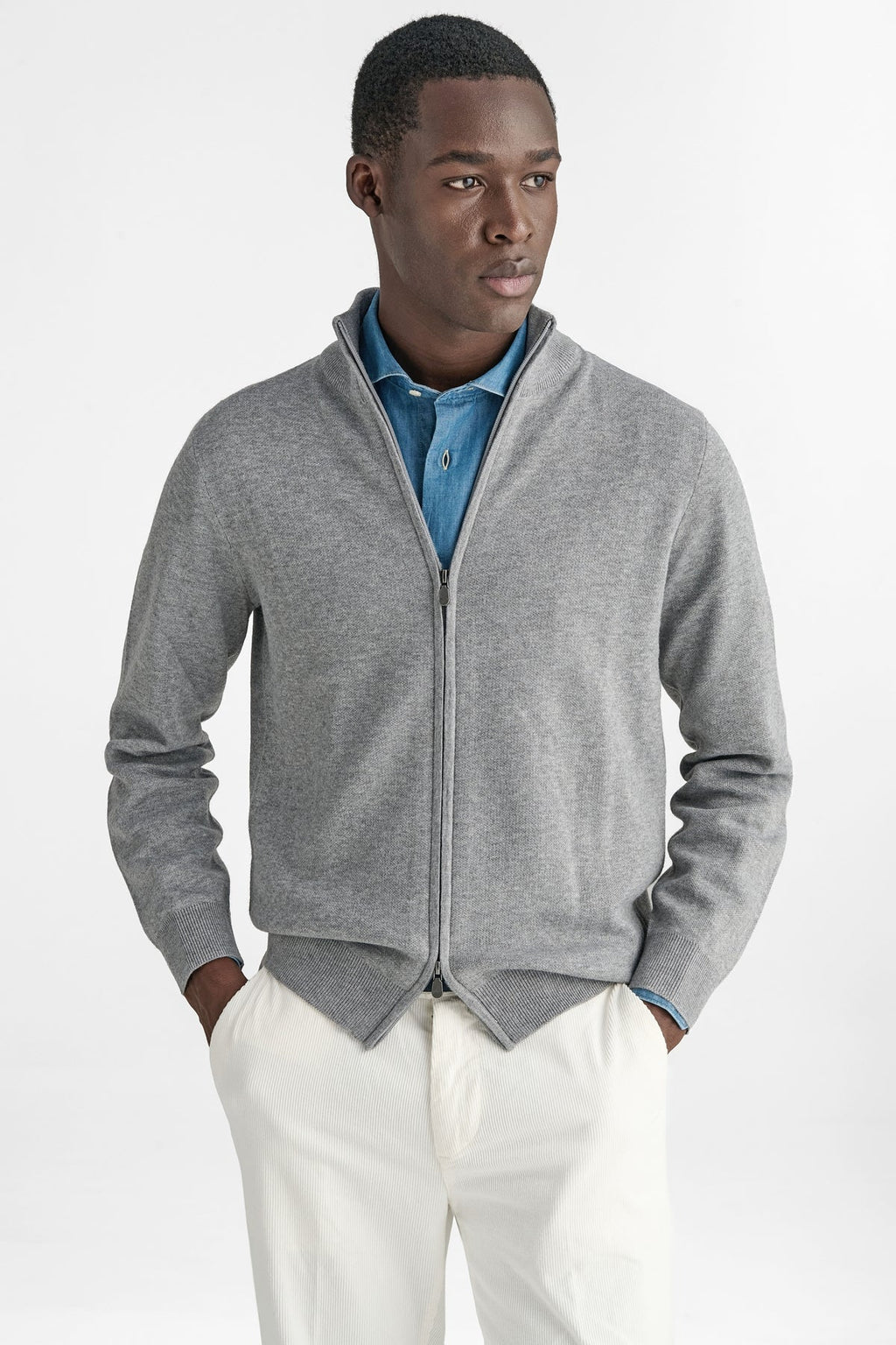 FULL ZIP MERINO BLEND-0