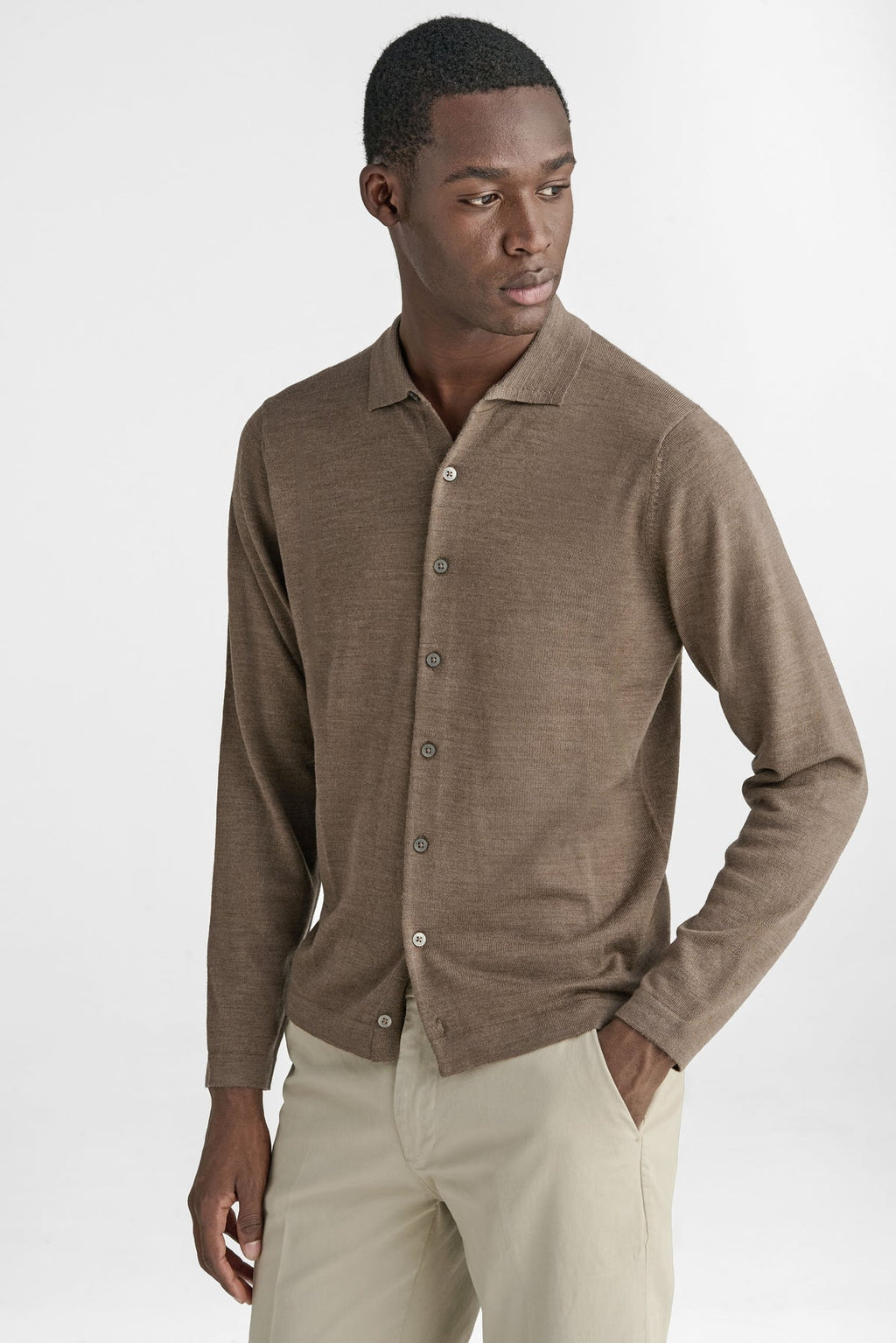 Polo camicia in maglia 100% Lana Merino-0