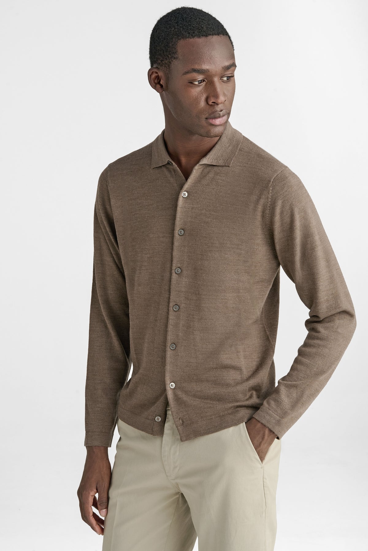 Polo camicia in maglia 100% Lana Merino-0