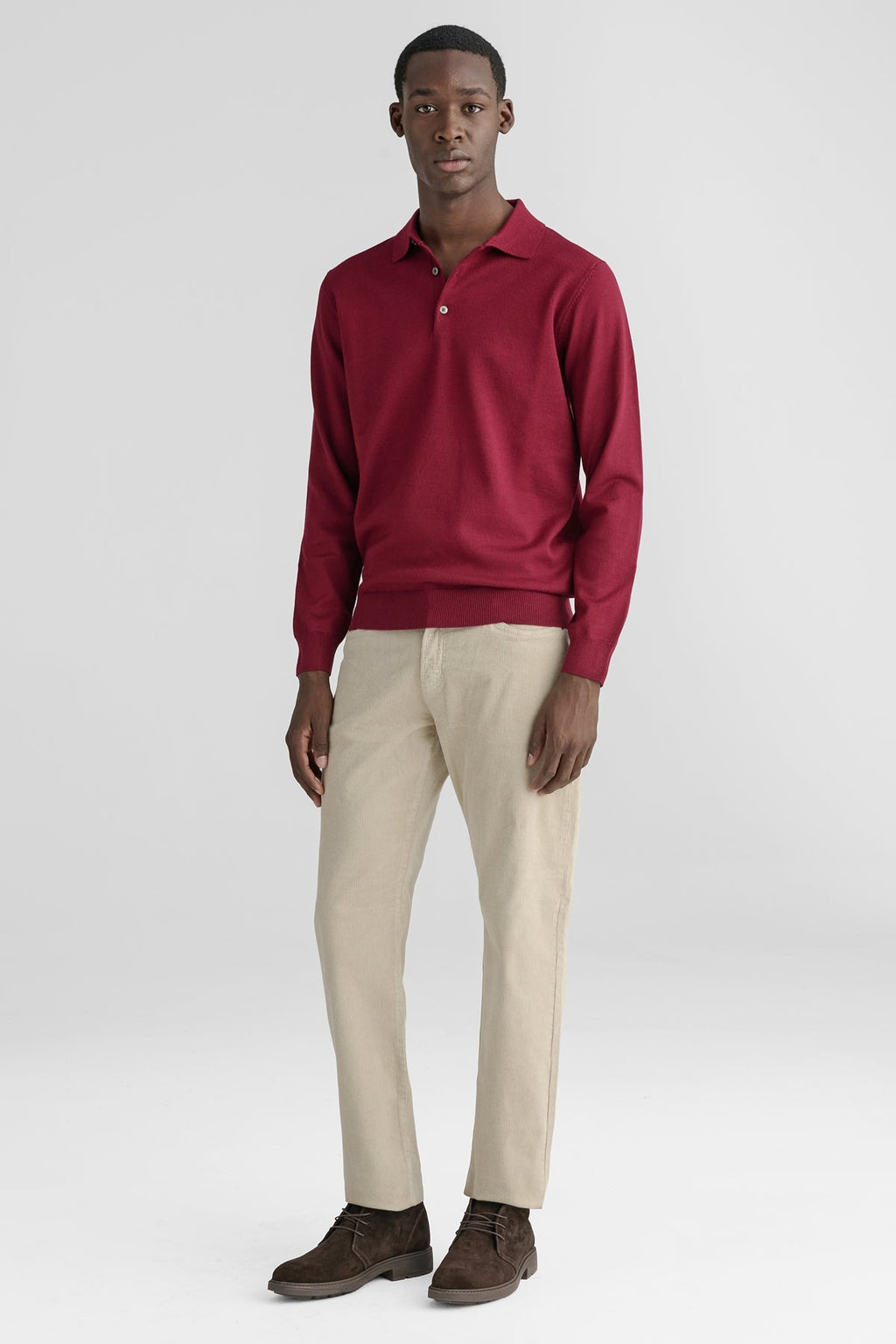 Polo in maglia uomo a manica lunga-1