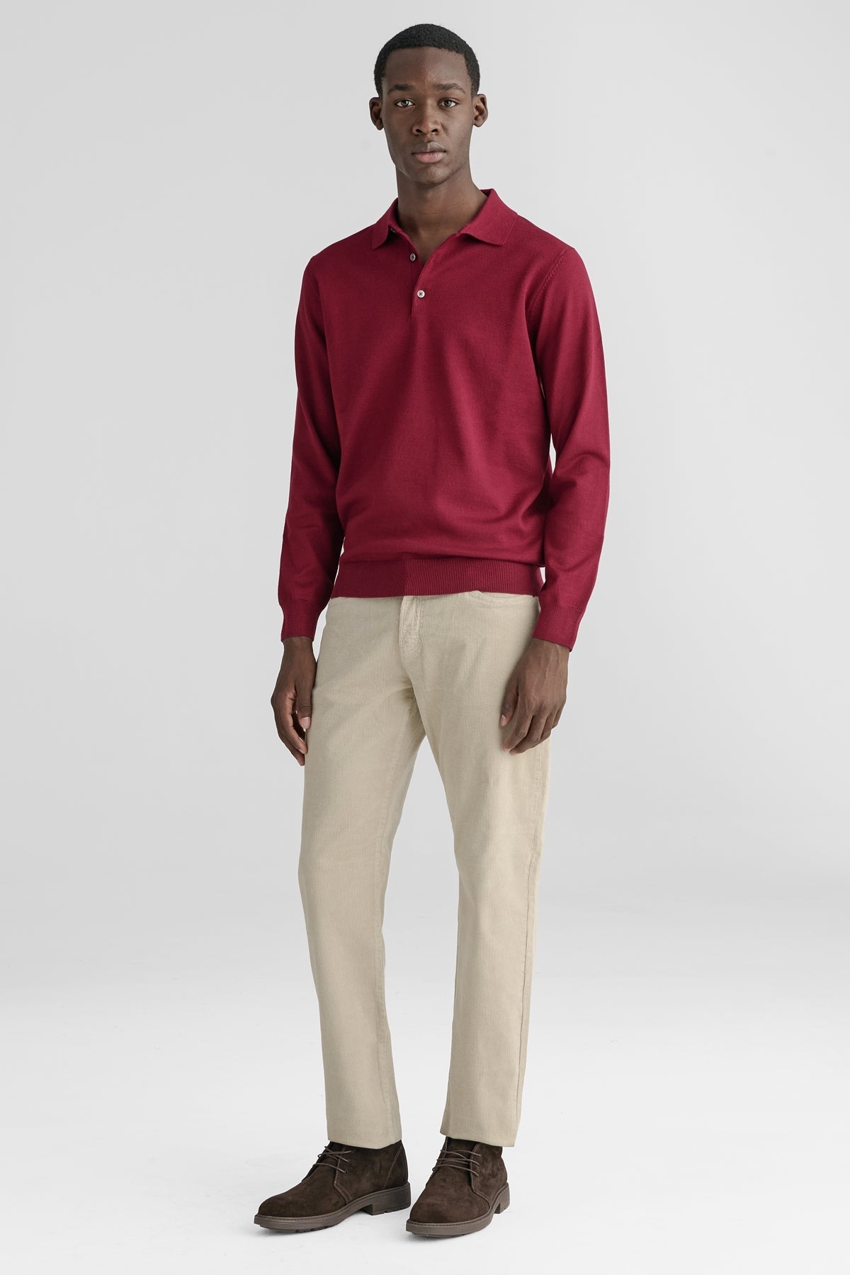 Polo in maglia uomo a manica lunga-1