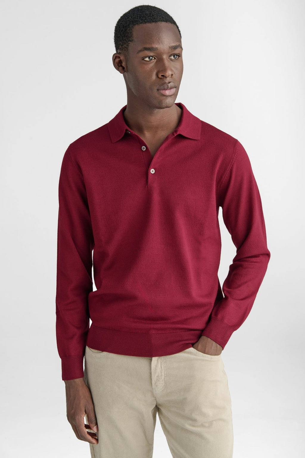 Polo in maglia uomo a manica lunga-0