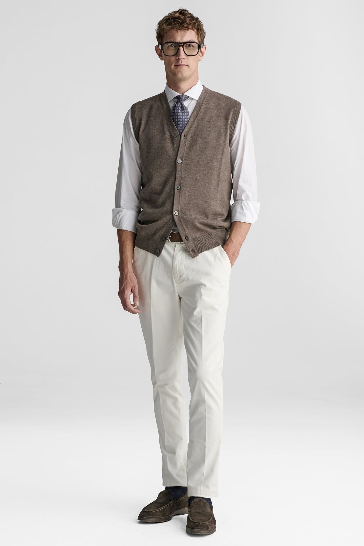 Gilet in maglia con bottoni-1
