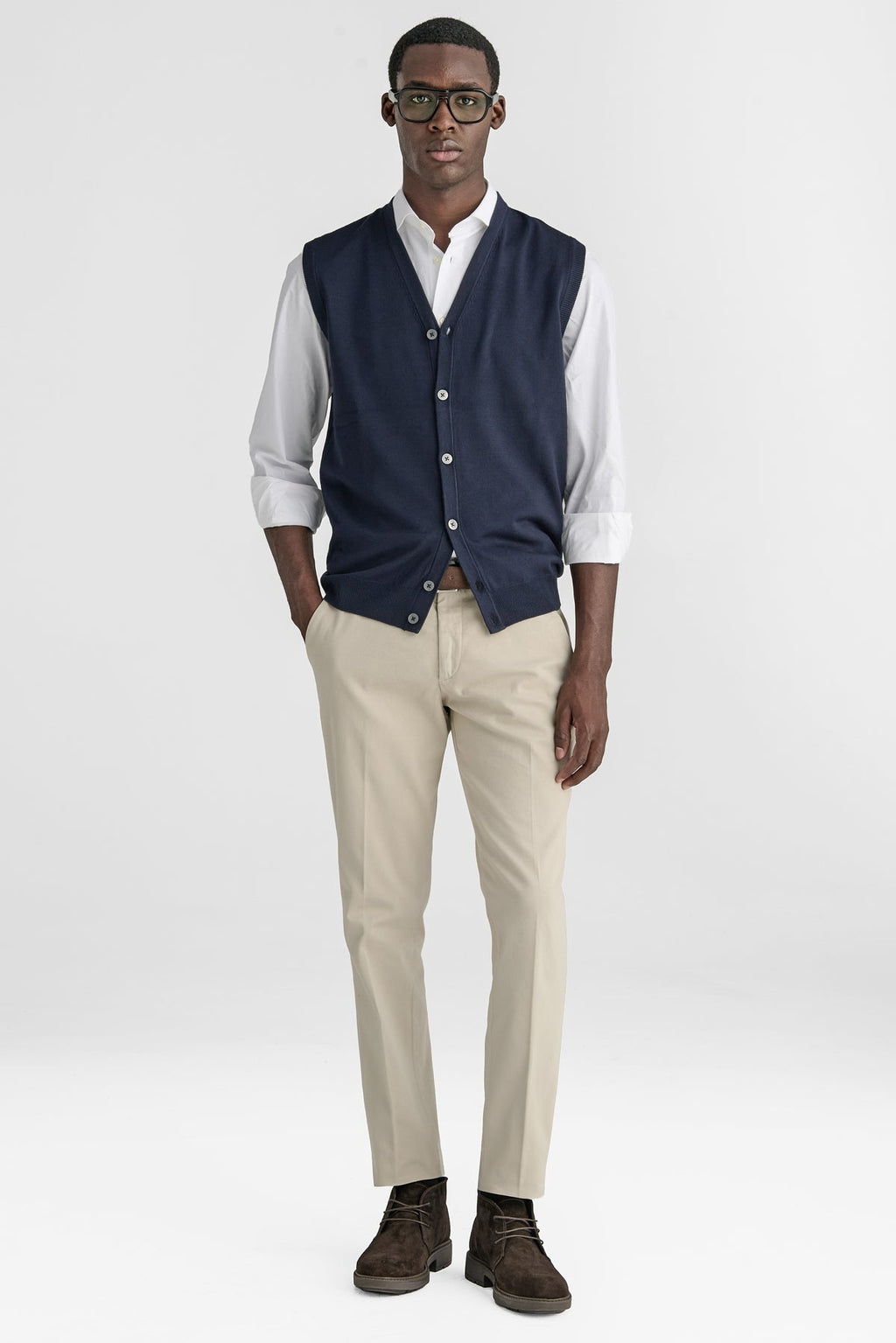 Gilet in maglia con bottoni-1