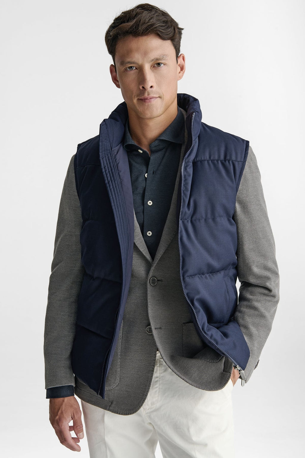 Gilet smanicato uomo in misto Lana-0