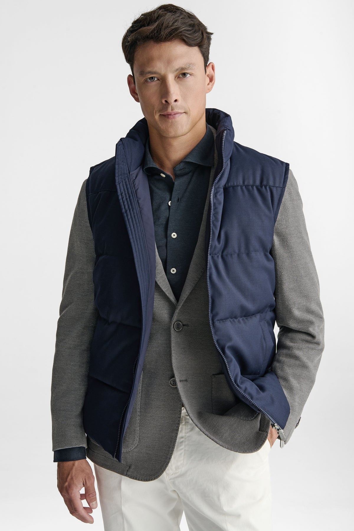 Gilet smanicato uomo in misto Lana-0