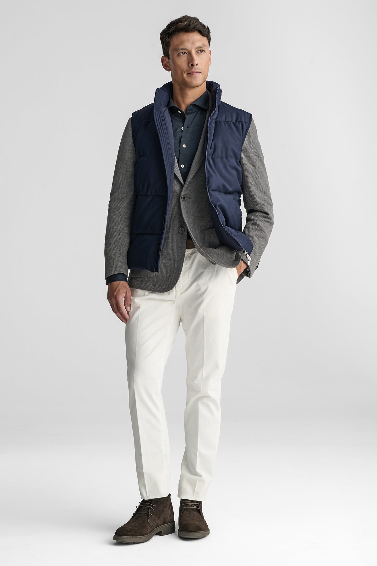 Gilet smanicato uomo in misto Lana-1