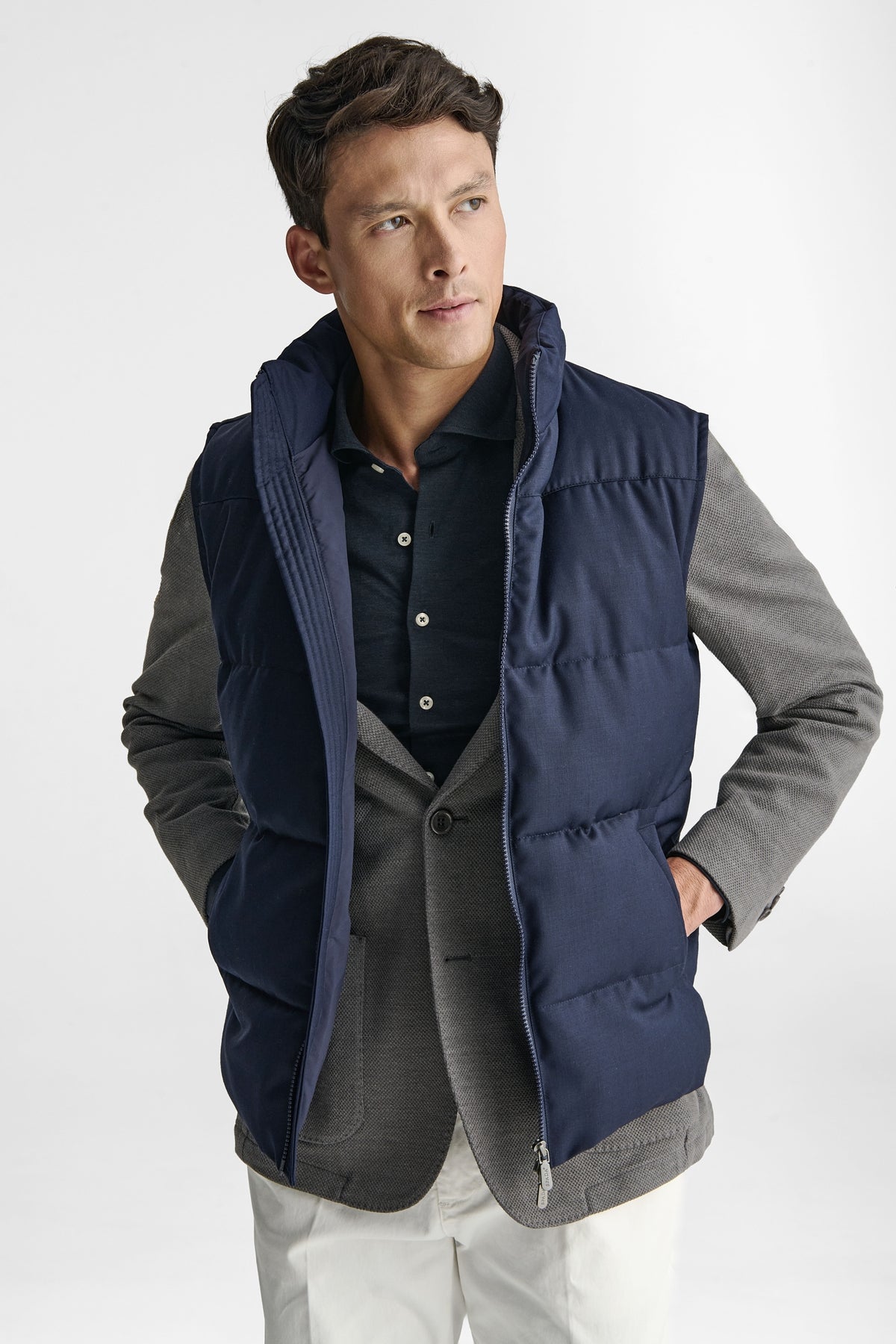 Gilet smanicato uomo in misto Lana-2