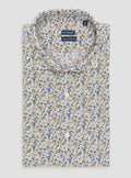Camicia a fantasia collo francese in puro cotone-0
