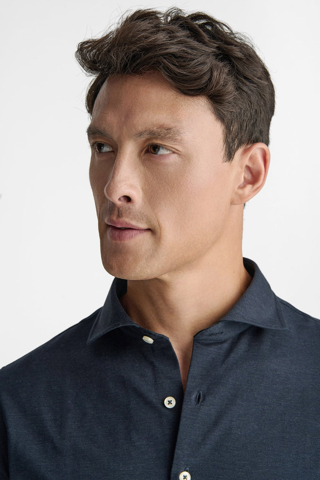 Polo stile camicia uomo a manica lunga-0