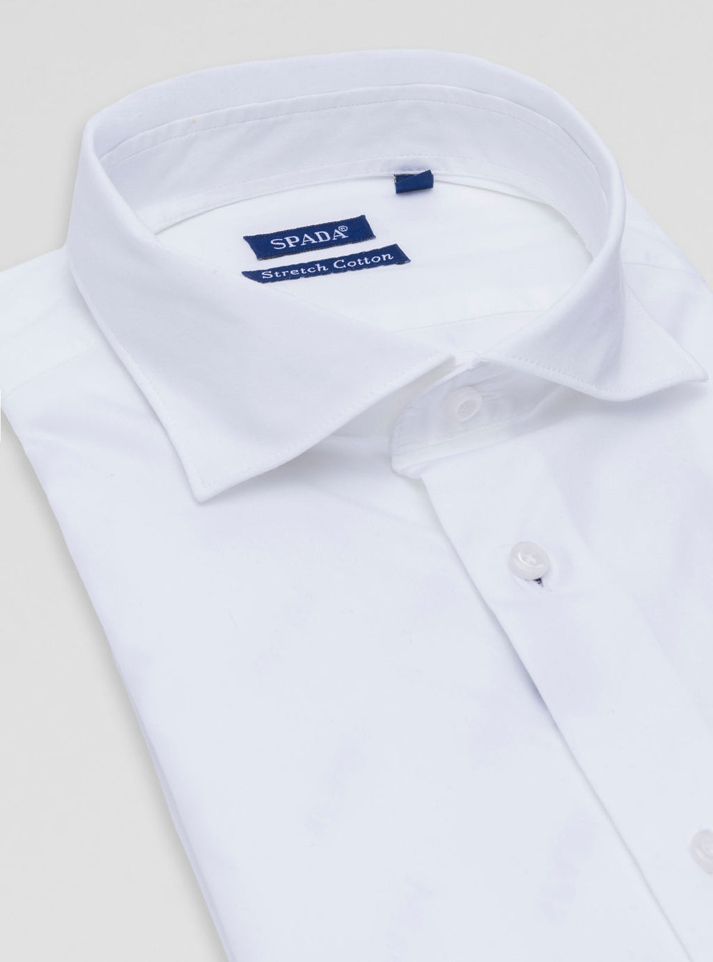 Camicia collo francese in cotone stretch-1