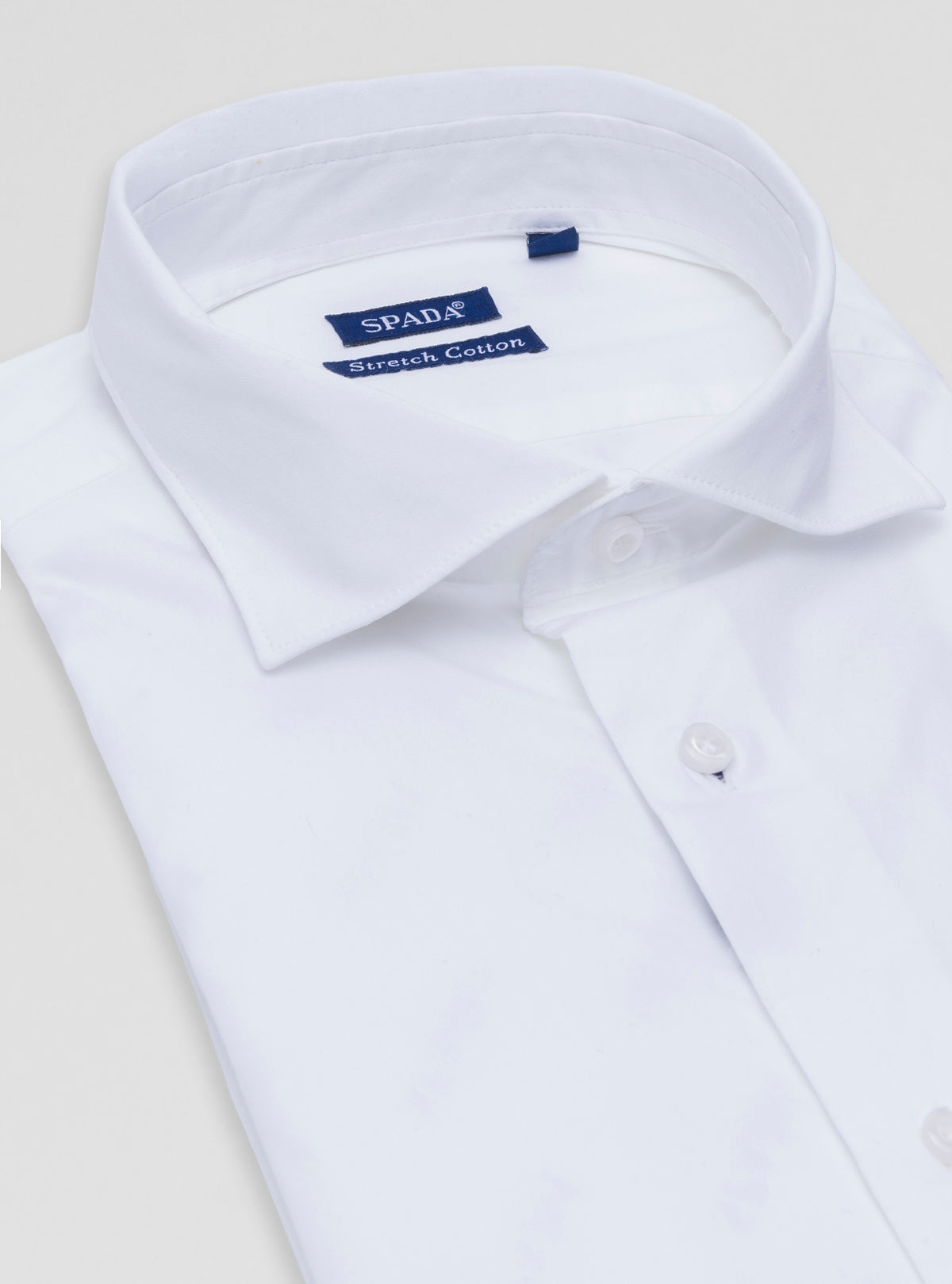 Camicia collo francese in cotone stretch-1