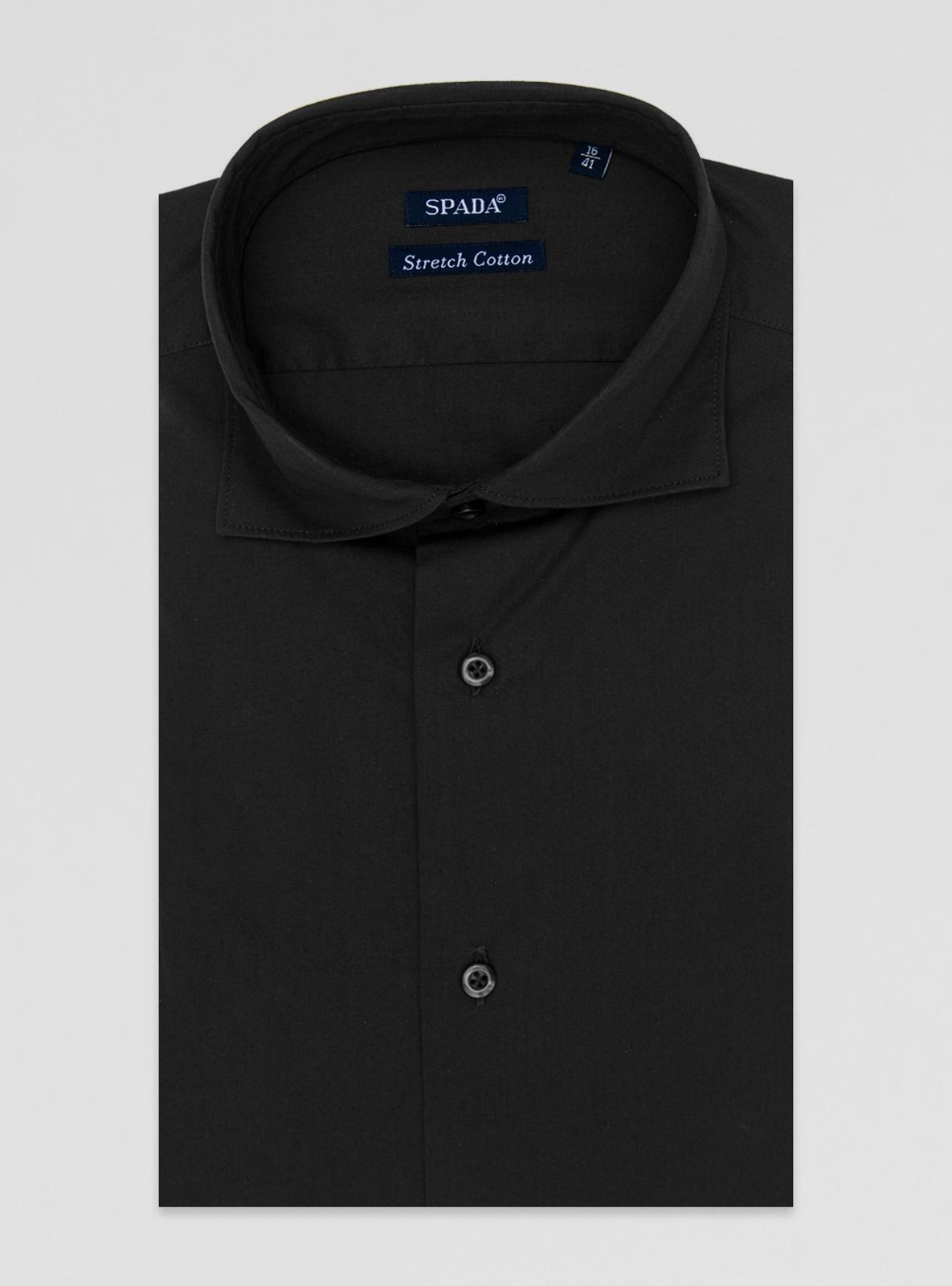 Camicia collo francese in cotone stretch-1