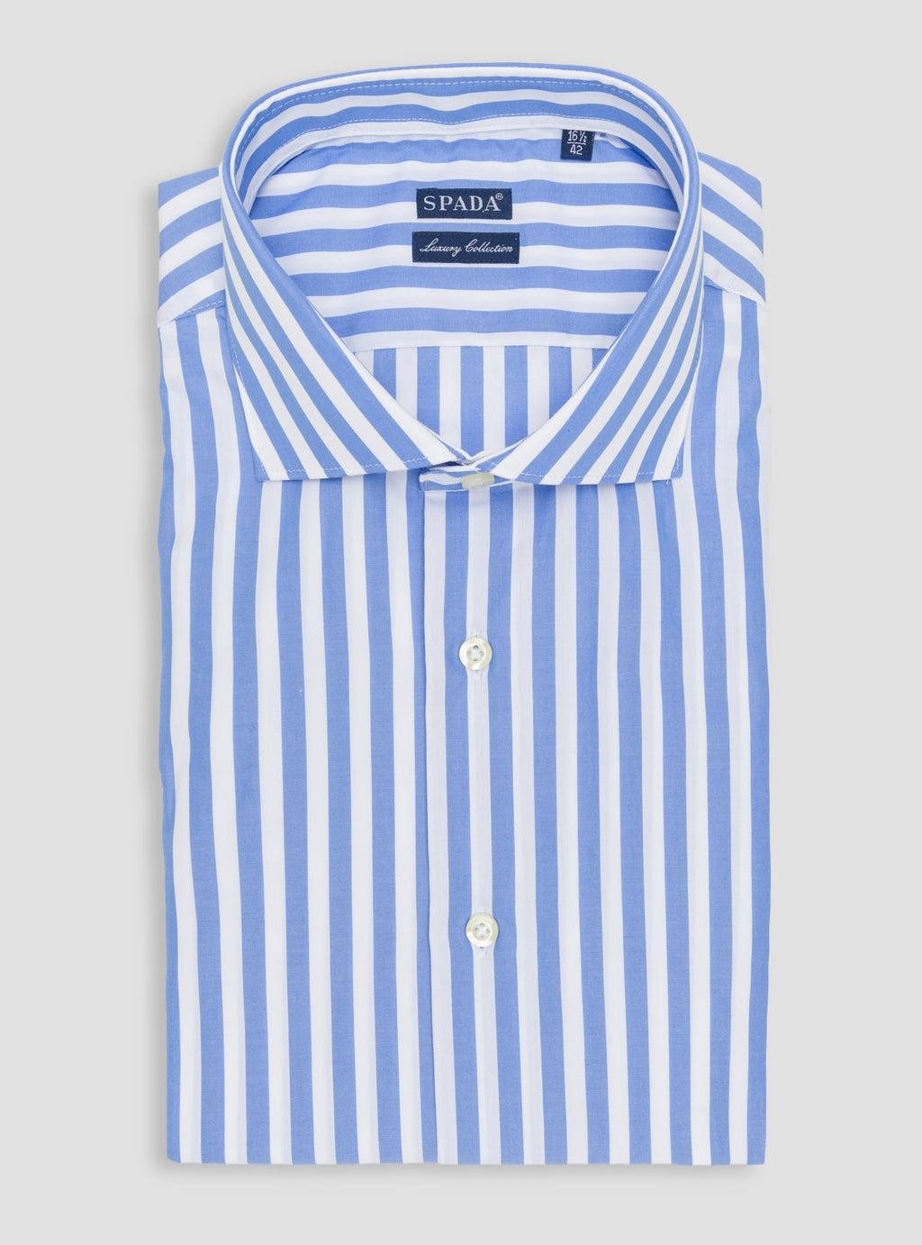 Camicia collo francese in puro cotone a righe-0