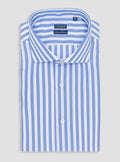 Camicia collo francese in puro cotone a righe-0
