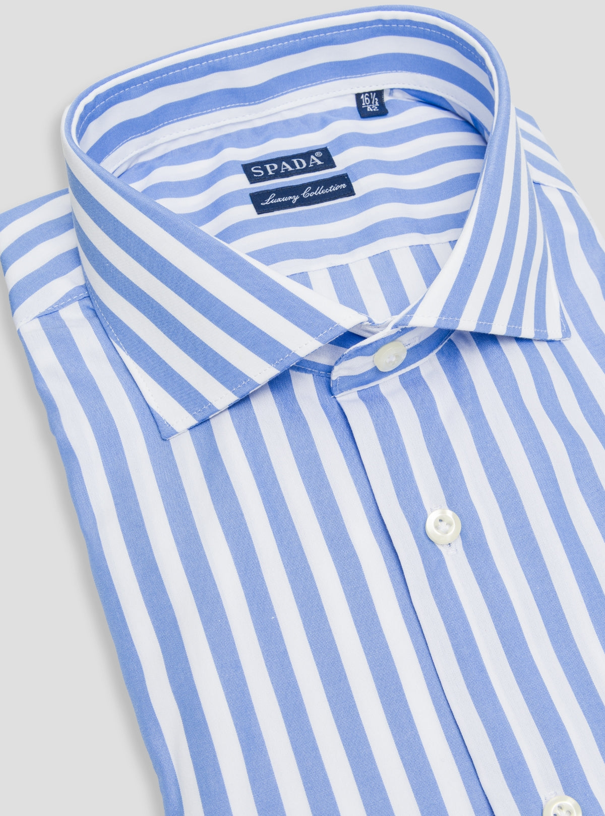 Camicia collo francese in puro cotone a righe-2