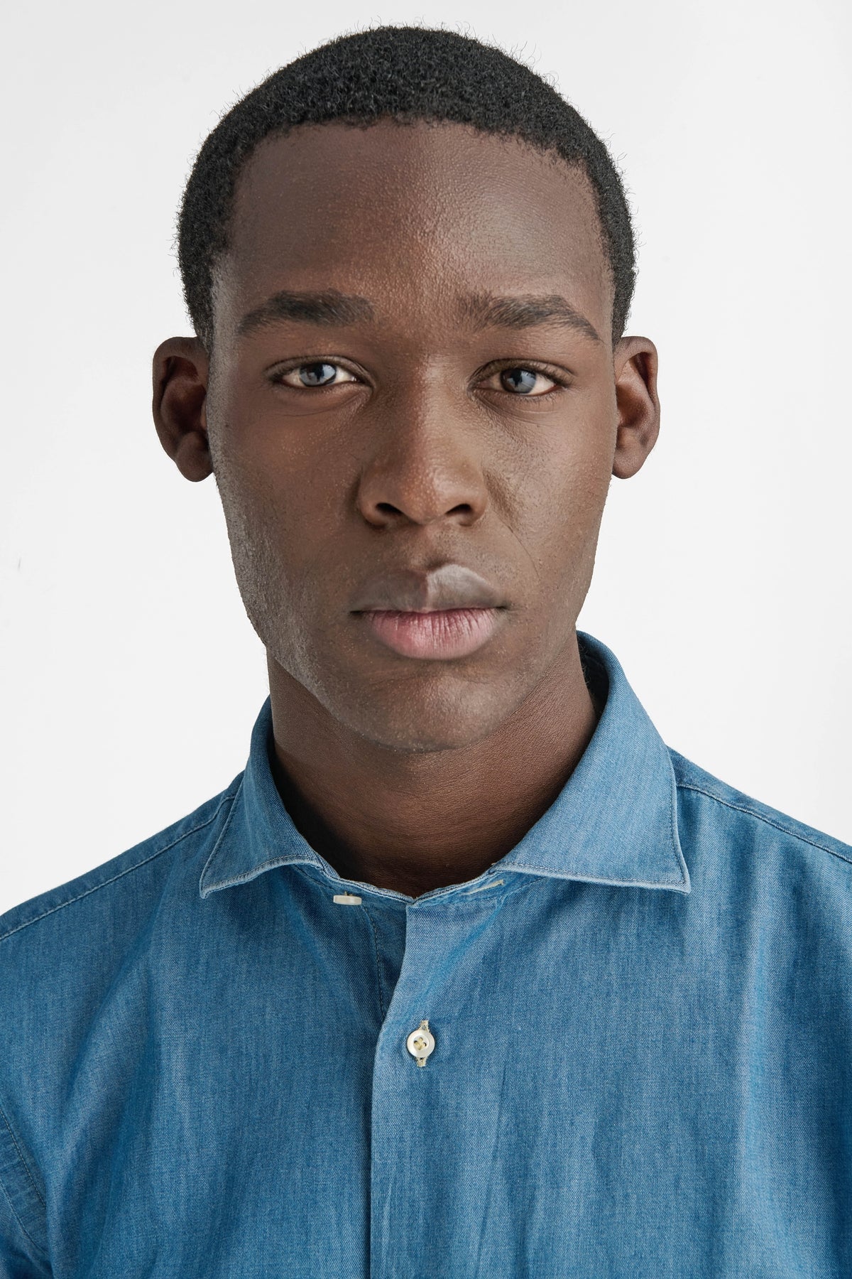 Camicia uomo effetto jeans in 100% cotone-2