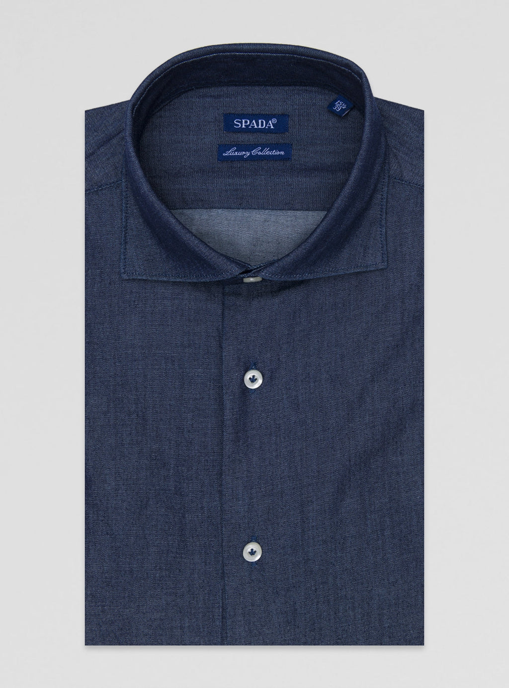 Camicia uomo effetto jeans in 100% cotone-0
