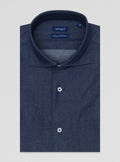 Camicia uomo effetto jeans in 100% cotone-0
