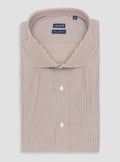 Camicia collo francese in puro cotone a riga stretta-0