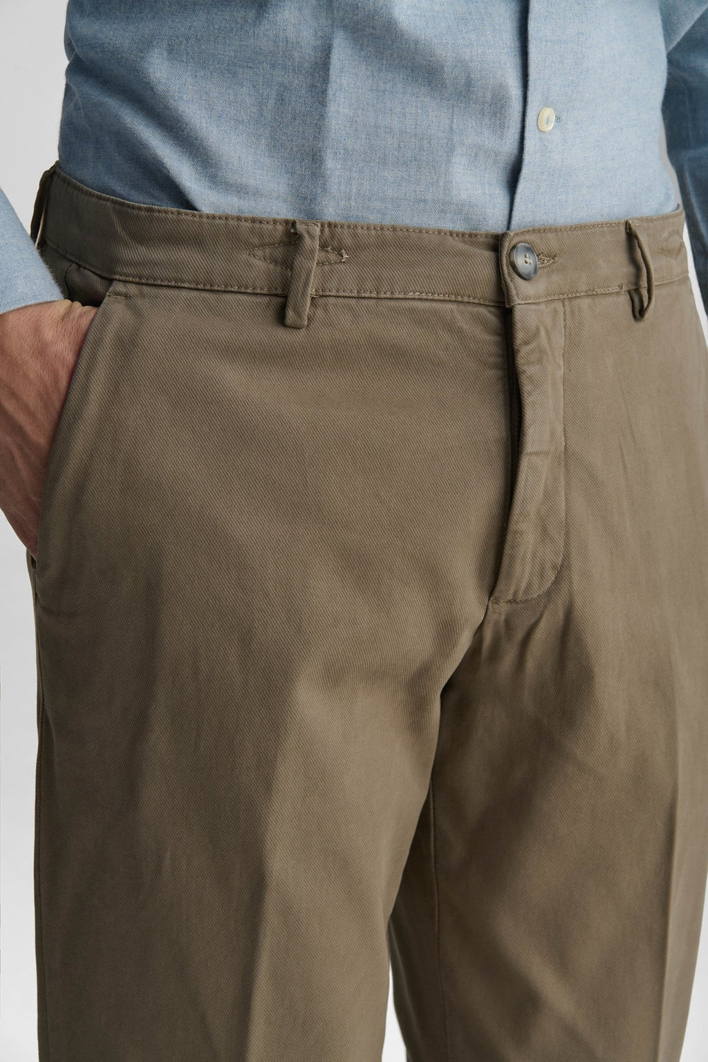 Pantaloni Chino in cotone a trama elasticizzato-2