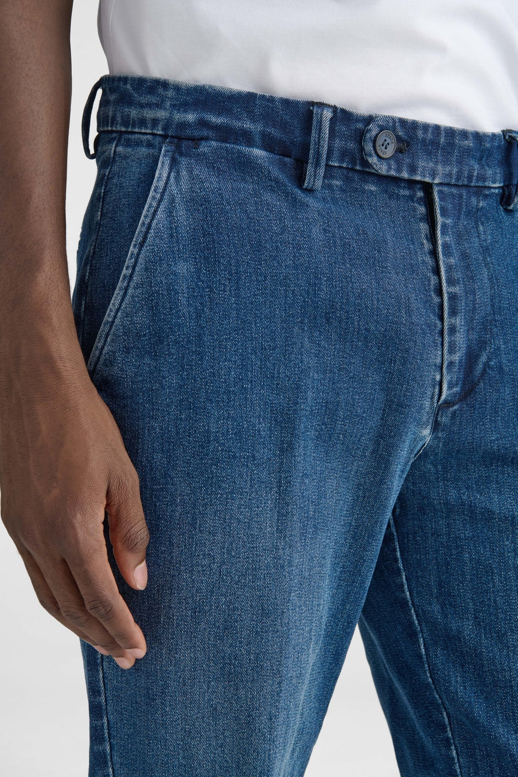 Pantaloni chinos effetto denim-2