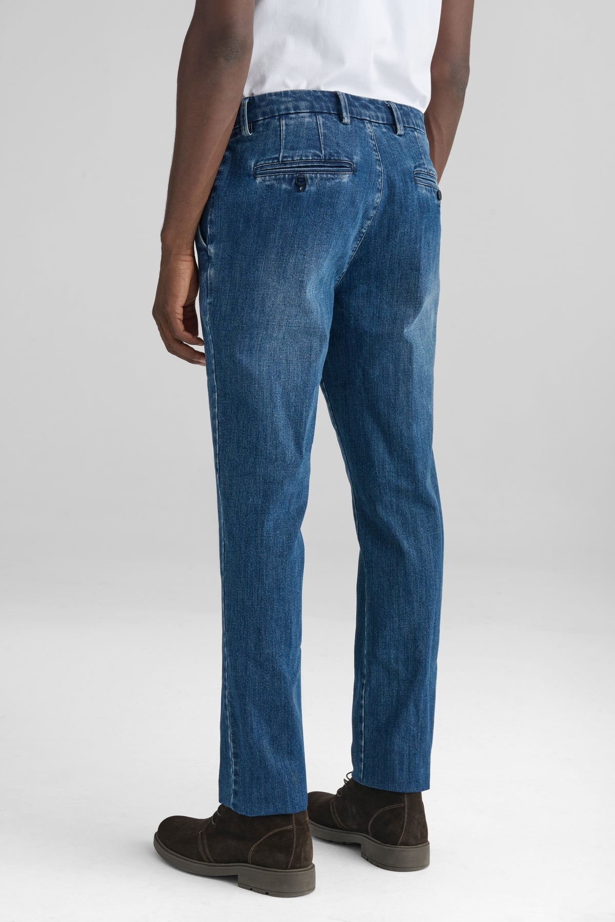 Pantaloni chinos effetto denim-3