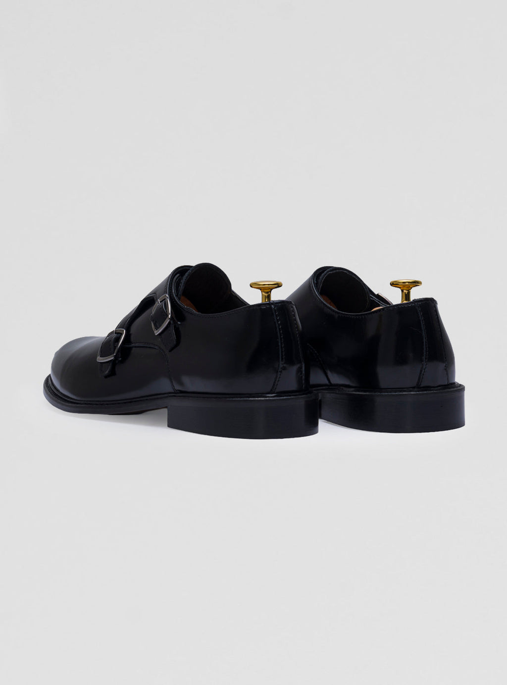 Scarpe doppia fibbia in pelle e cuoio-2