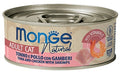 MONGE CAT NATURAL ADULT TONNO, POLLO CON GAMBERI 80 GR.