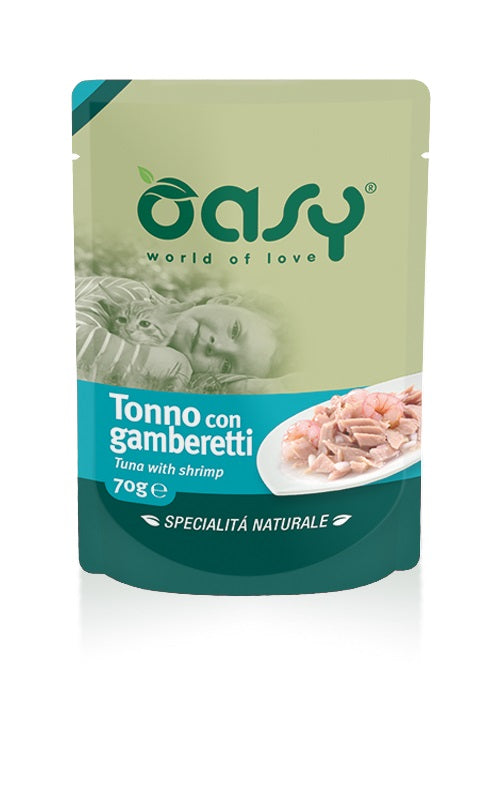 OASY CAT BUSTE TONNO CON GAMBERETTI 70 GR.