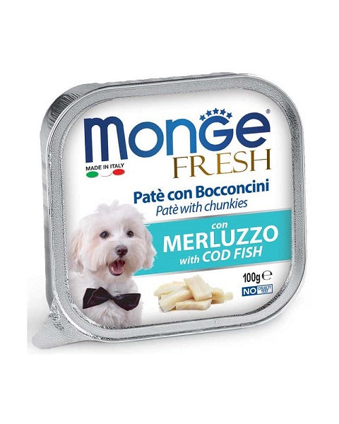 MONGE FRESH PATE' E BOCCONCINI CON MERLUZZO 100 GR.