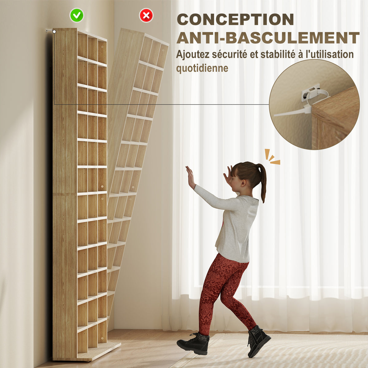 Rangements pour CD et DVD, étagère rangement 1116 CD/528 DVD, 36 compartiments et étagères réglables, chêne-5
