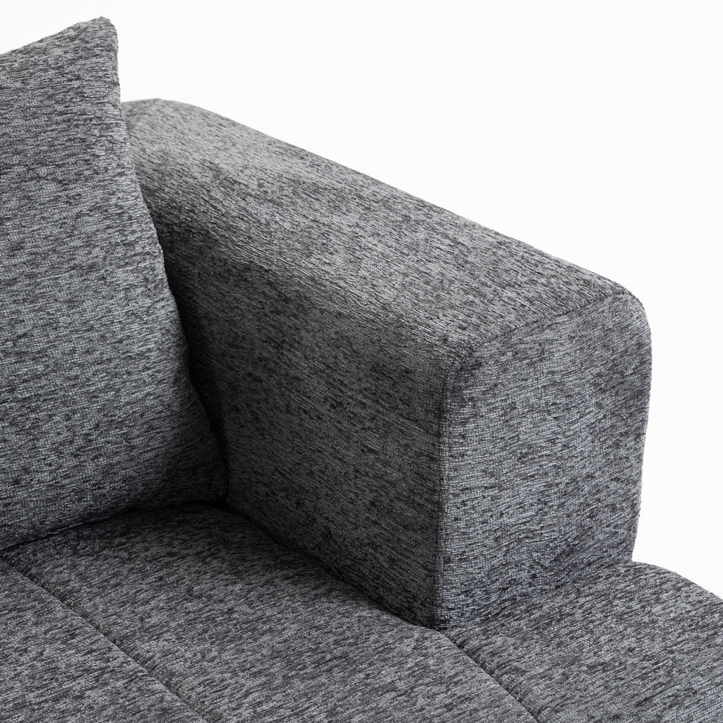 Canapé 3 places en chenille 248 cm, canapé salon moderne, large assise rembourrée, coussins à ressorts, gris-9