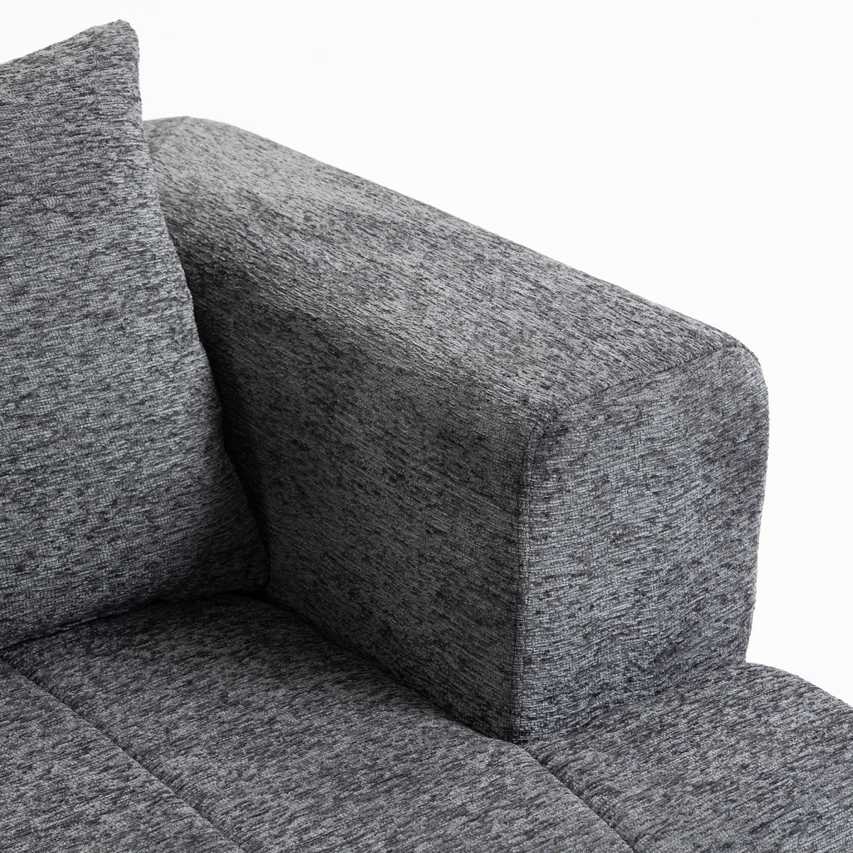 Canapé 3 places en chenille 248 cm, canapé salon moderne, large assise rembourrée, coussins à ressorts, gris-9