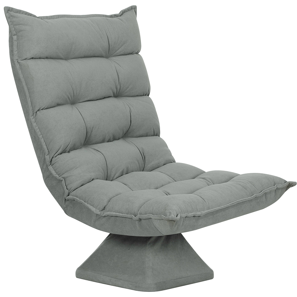 Fauteuil de sol paresseux fauteuil relax fauteuil salon design capitonné inclinaison dossier réglable pivotant 360°-0