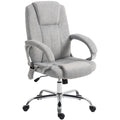 Fauteuil de Bureau Massant et Chauffant, Chaise de Bureau Ergonomique, Hauteur et Accoudoirs Réglables, Gris-0