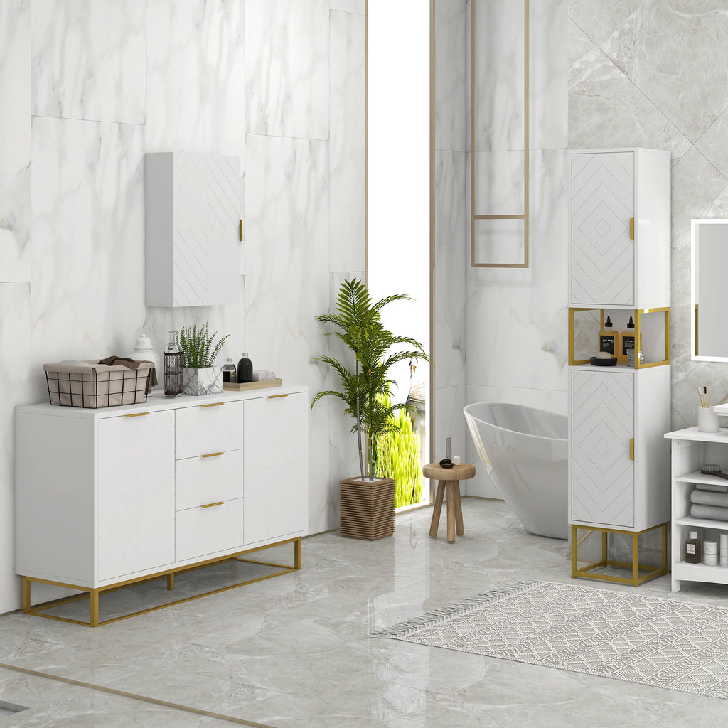 Armoire murale de salle de bain, armoire à pharmacie murale meuble de rangement avec étagère réglable-1