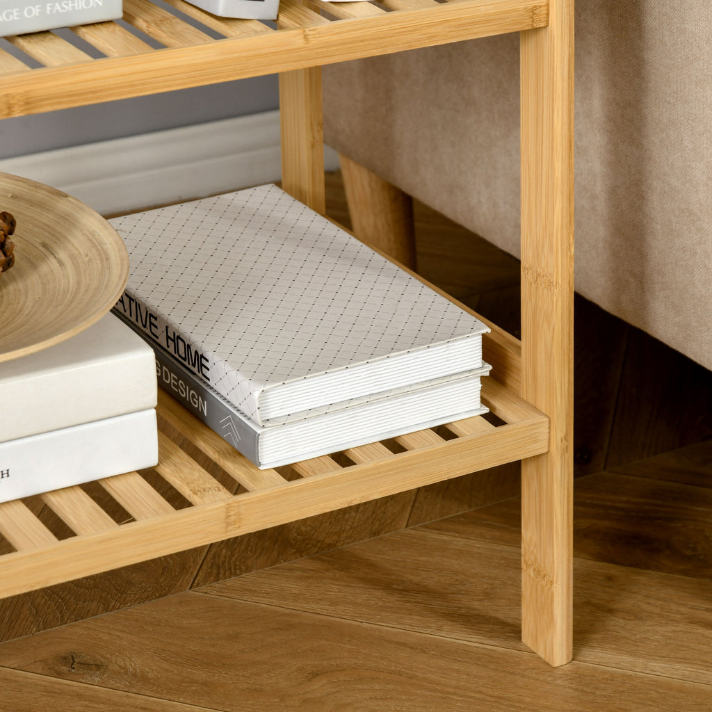 Étagère de rangement, étagère en bambou à 4 niveaux, bibliothèque pour salon, chambre et bureau,62 x 33 x 112 cm, bois naturel-8