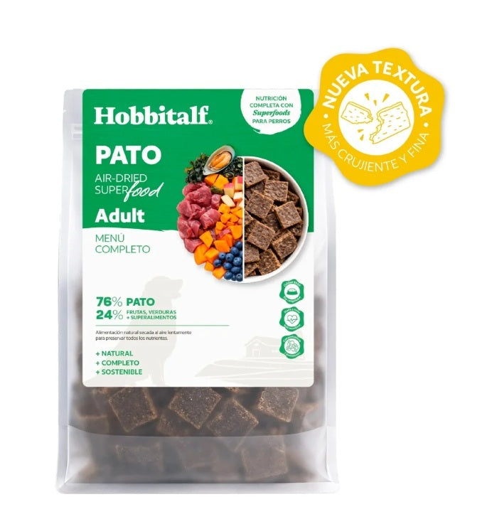 Hobbit-Alf  Menù SUPERFOOD a base di  Anatra essiccato all'aria per cani adulti e cuccioli  800gr