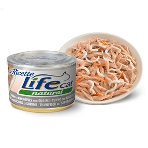 LIFE CAT NATURAL RICETTE TONNO CON ALICETTE & SURIMI 150 GR.