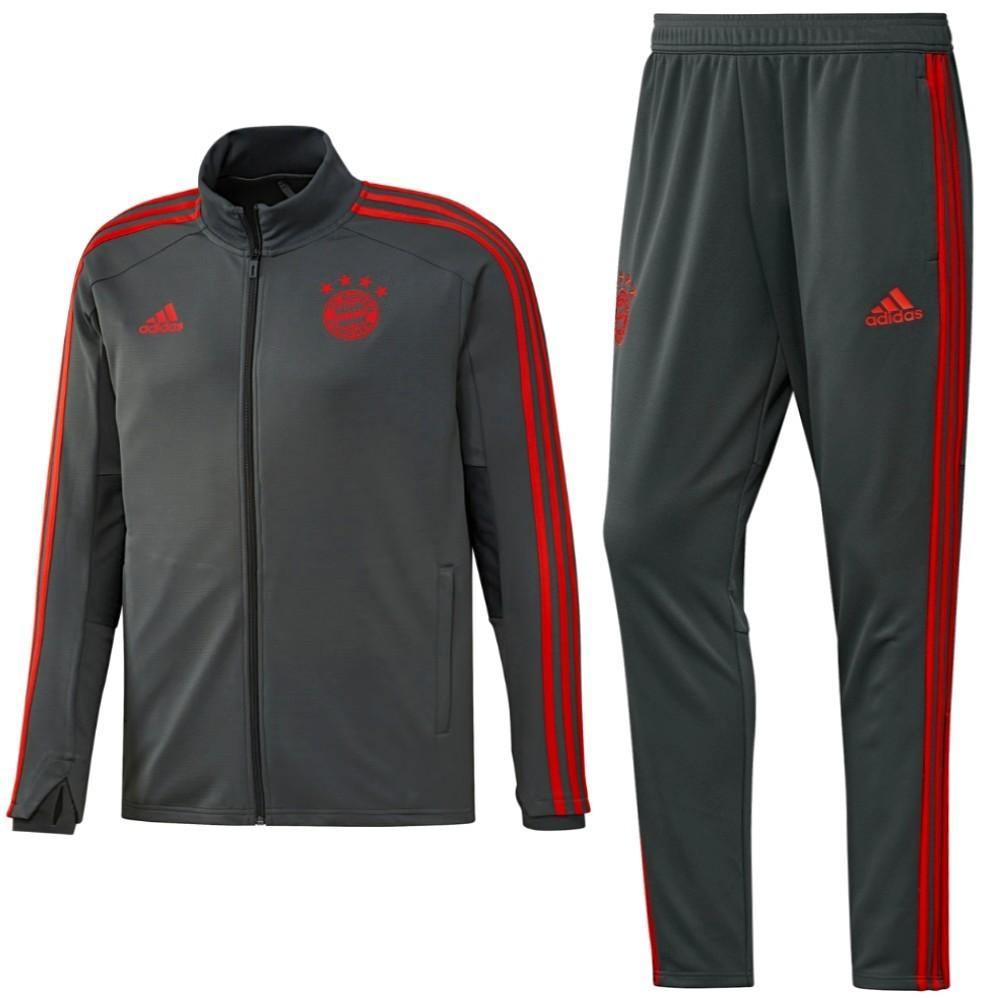 Bayern Munich grey training players Soccer tracksuit 2018/19 - Adidas-0