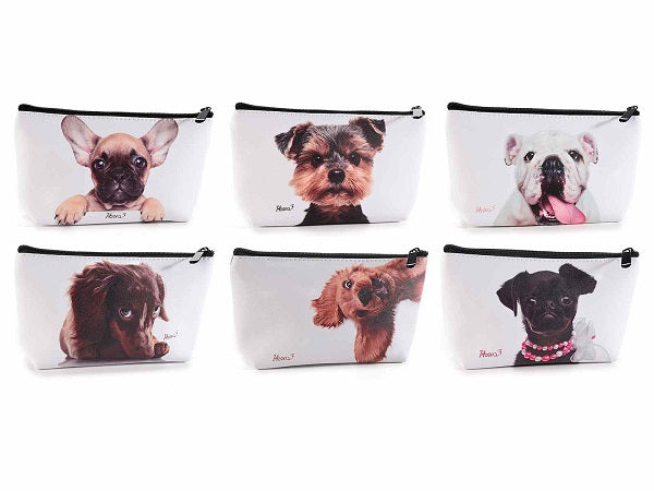 TROUSSE IN SIMILPELLE CON ZIP & STAMPA "CUCCIOLI"