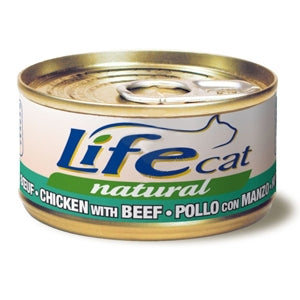 LIFE CAT NATURAL POLLO CON MANZO 85 GR.